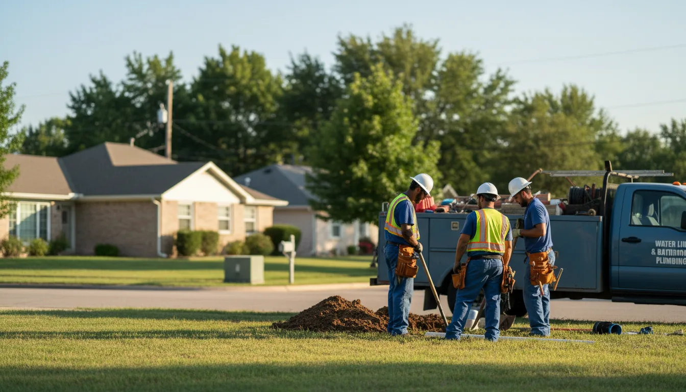Residential water line and bathroom plumbing service in Arcadia, OH